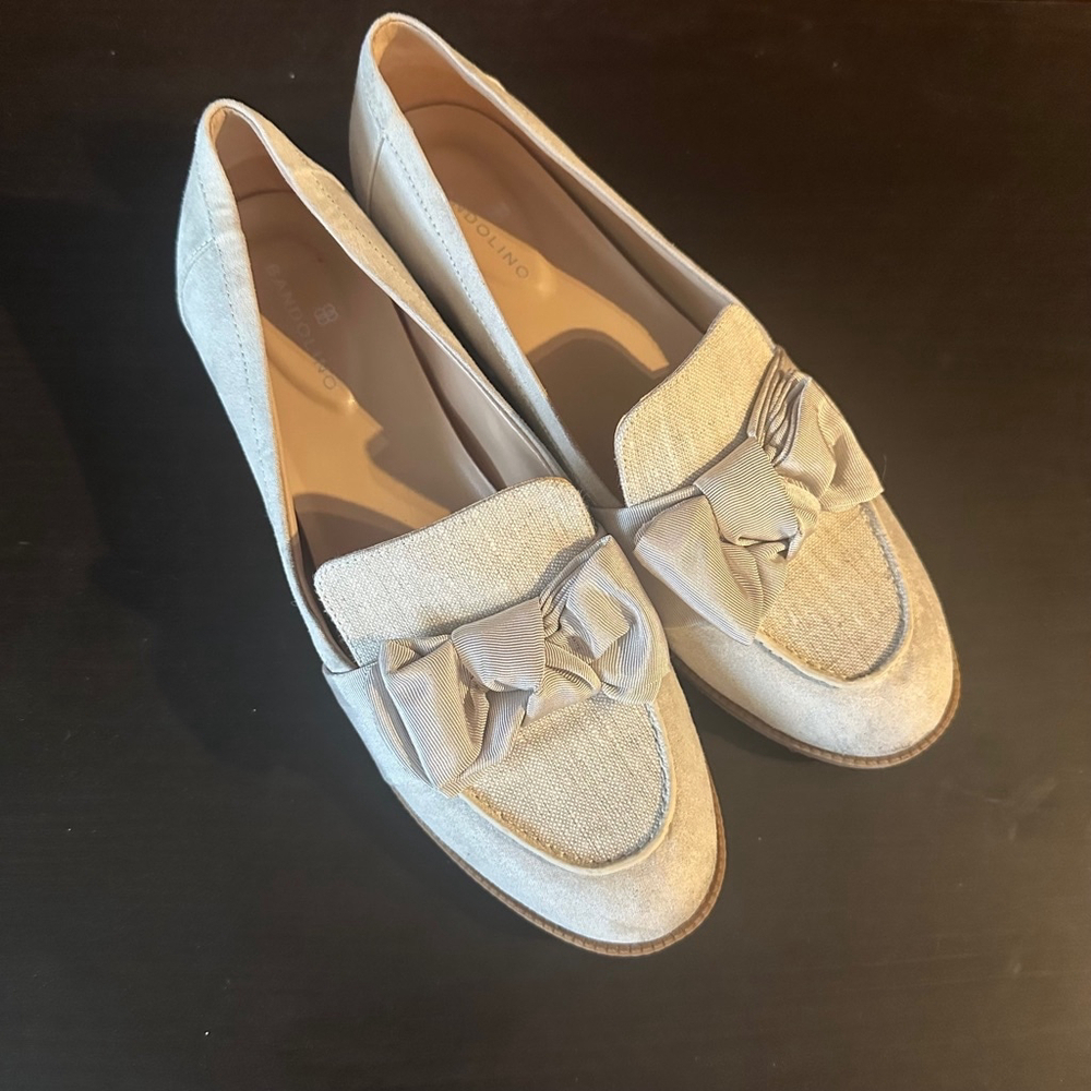 Bandolino Lindio Bow Detail Slip On grey Loafers office workwear Oxford size 8 - Picture 2 of 9